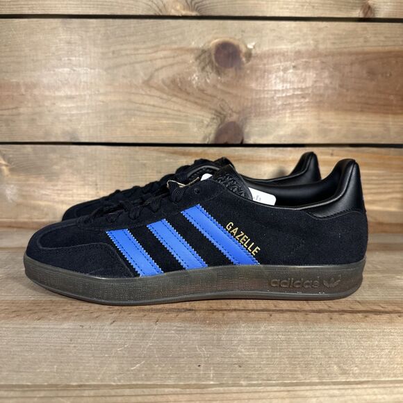 NEW Mens Size 7 - Adidas Gazelle Indoor “Black Blue Gum” Low Top Sneakers JQ2692 main image 6